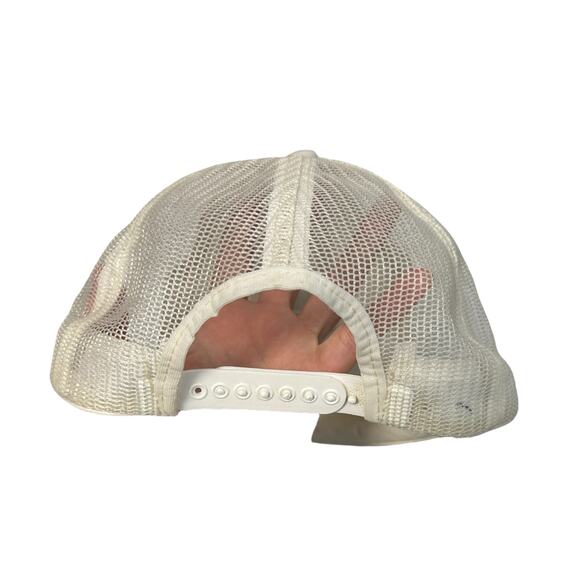 Vintage White Trucker Baseball Cap Mesh CBS News Promo Hat 90s 80s USA - Picture 4 of 4